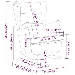 Zibajoči stol z blazino Temno siva 92 x 71 x 100 cm Vezani les - slika 9