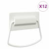 vidaXL Kapi K&auml;epidemed 12 tk Valge 85 x 45 mm Metall