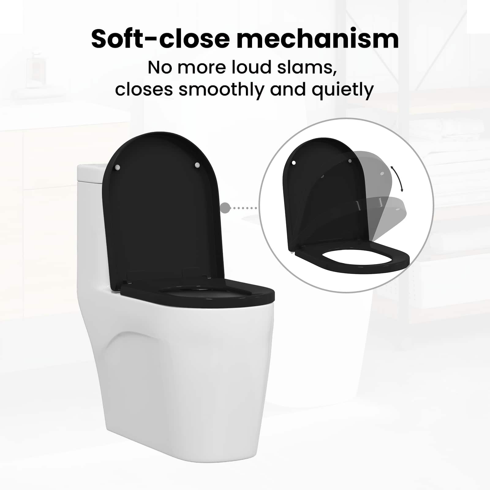 vidaXL Toilettensitz Schwarz 48 x 36,5 x 4,5 cm Polypropylen – Bild 10