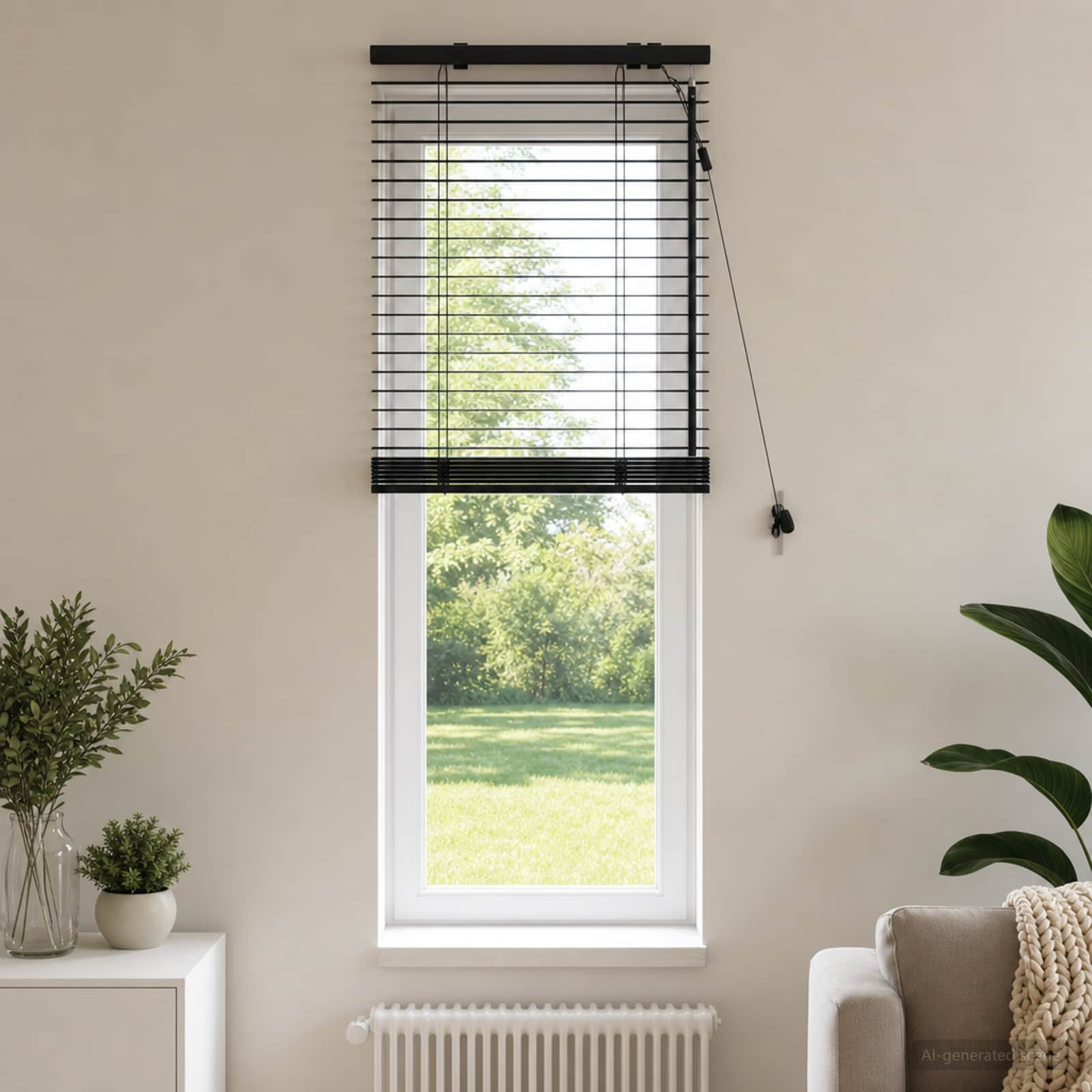 vidaXL Venezia-verho Musta 65 x 130 cm 35 mm Massiivinen Paulownia-puu