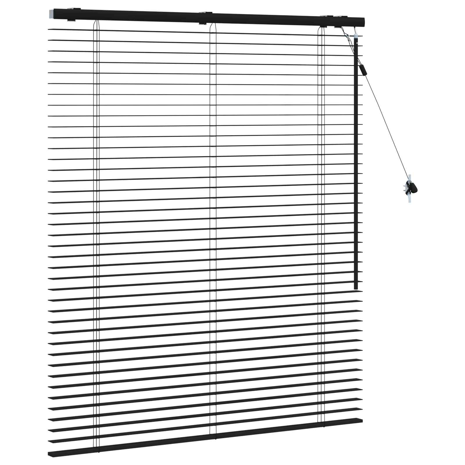 Jaloezie Zwart 115 x 130 cm 35 mm Massief Paulowniahout image 3
