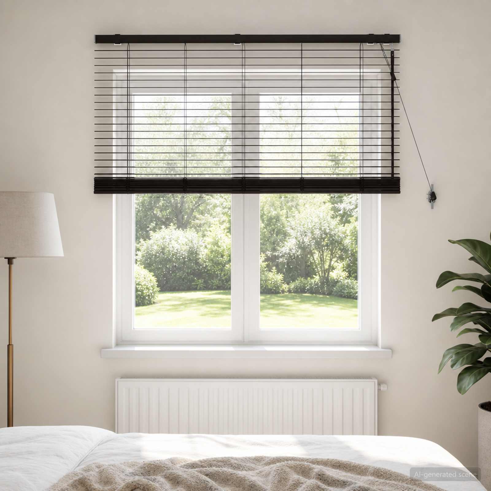 vidaXL Venezia-verho Tumma ruskea 130 x 130 cm 35 mm