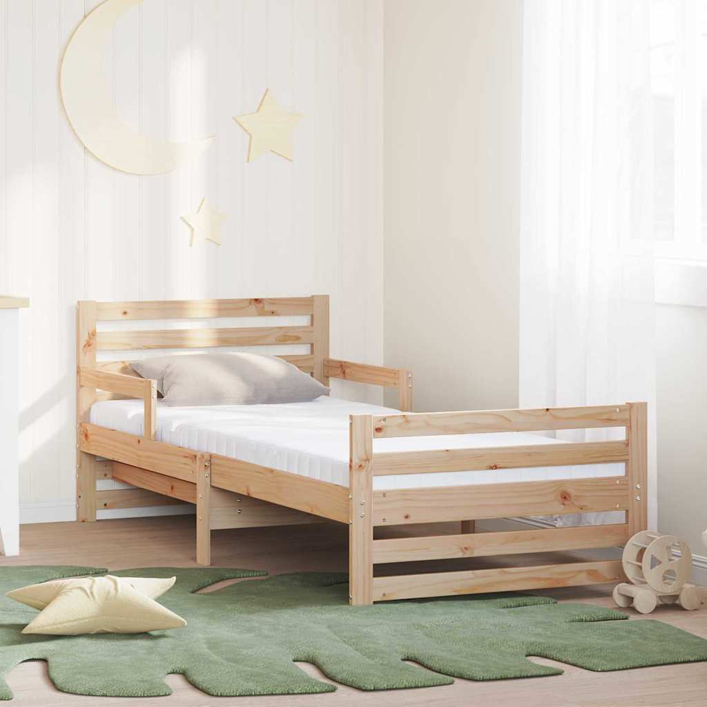 Paturi si accesorii - Cadru de pat cu saltea cu headboard Maro 80 x 200 cm