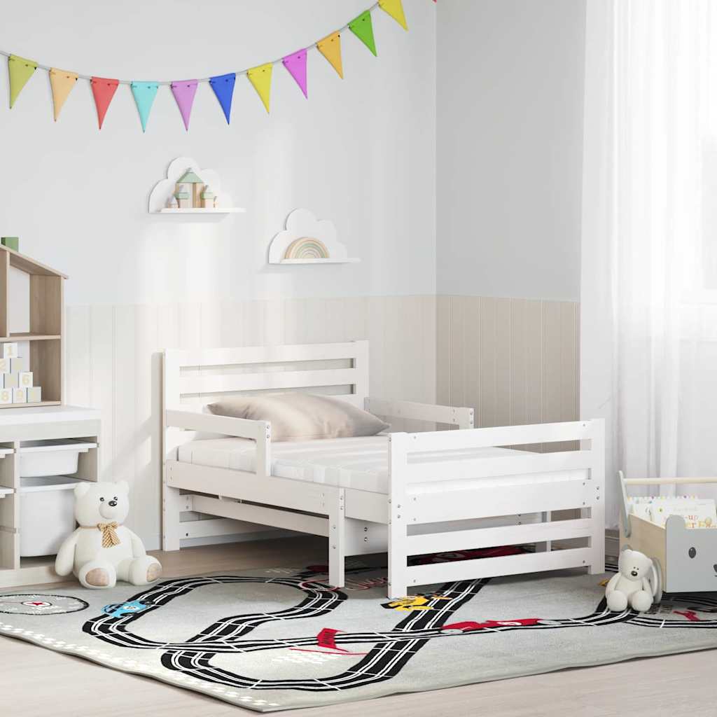 Thumbnail - vidaXL Bettgestell mit Matratze mit Kopfteil Weiß 80 x 200 cm