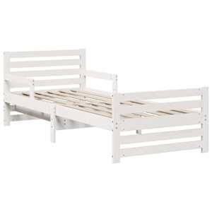 Rám postele s rozšiřitelnou matrací s čelo Bílá 80 x 200 cm - obrázek 6