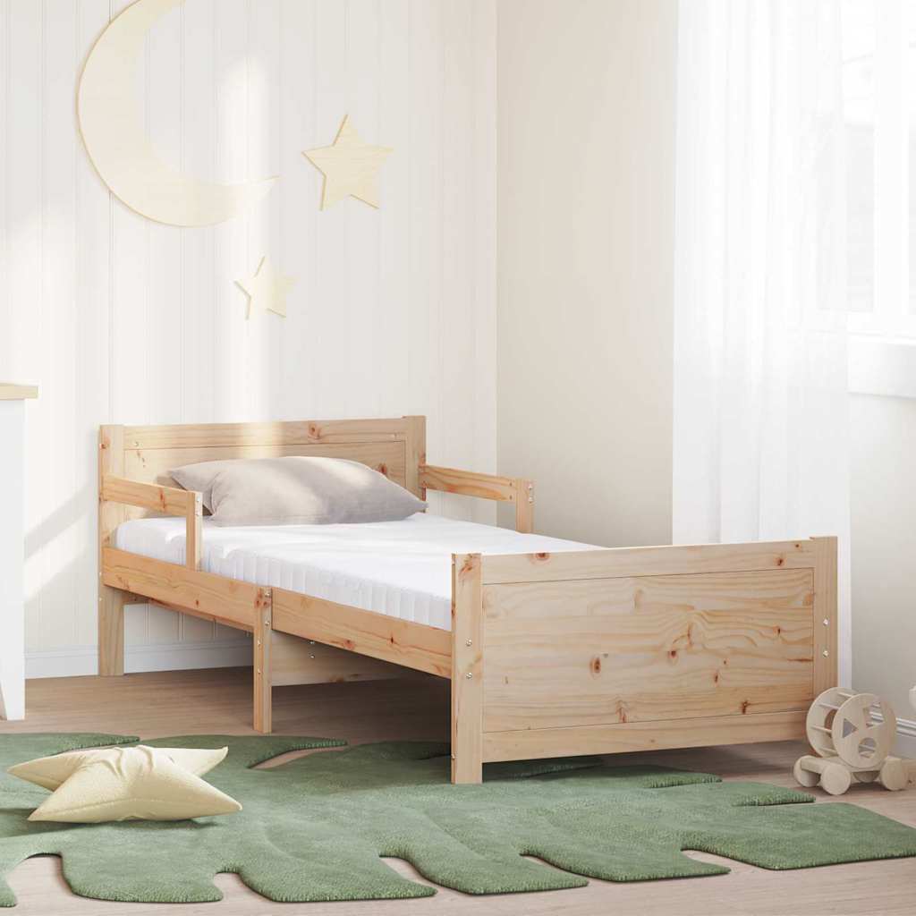 Paturi si accesorii - Cadru de pat cu saltea cu headboard Maro 80 x 200 cm