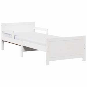 Rám postele s rozšiřitelnou matrací s čelo Bílá 80 x 200 cm - obrázek 2