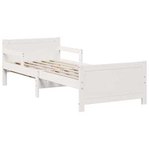 Rám postele s rozšiřitelnou matrací s čelo Bílá 80 x 200 cm - obrázek 6