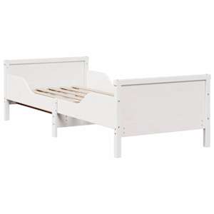 Rám postele s roztažitelnou matrací s čelo Bílá 80 x 200 cm - obrázek 6