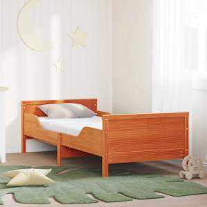 Rám postele s roztažitelnou matrací s čelo Hnědá 80 x 200 cm - obrázek 1