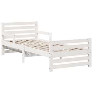 Rám postele s rozšiřitelnou matrací s čelo Bílá 80 x 200 cm - obrázek 6