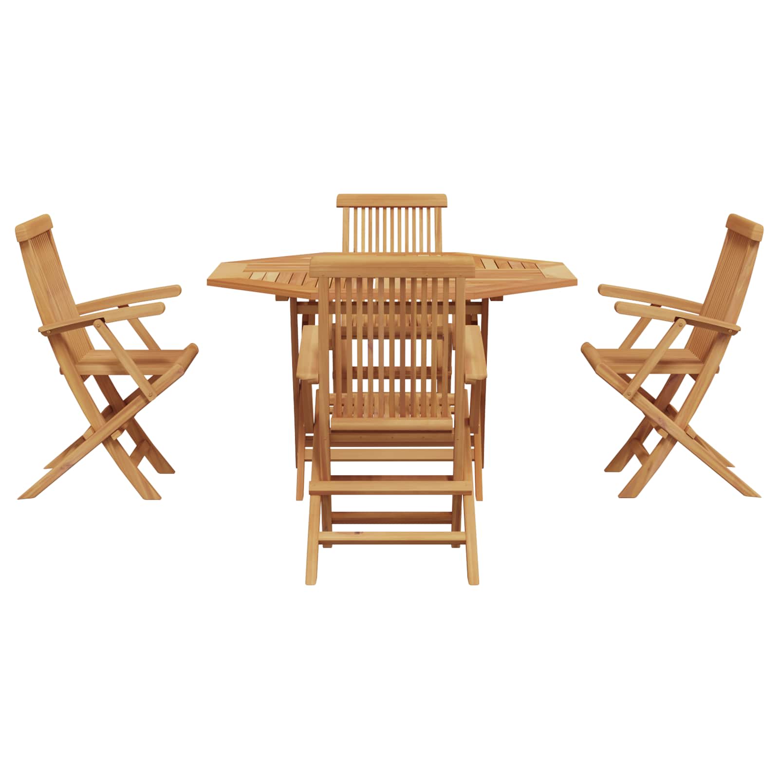 Thumbnail - vidaXL Garten Essgruppe 5 pcs Braun Massivholz Teak