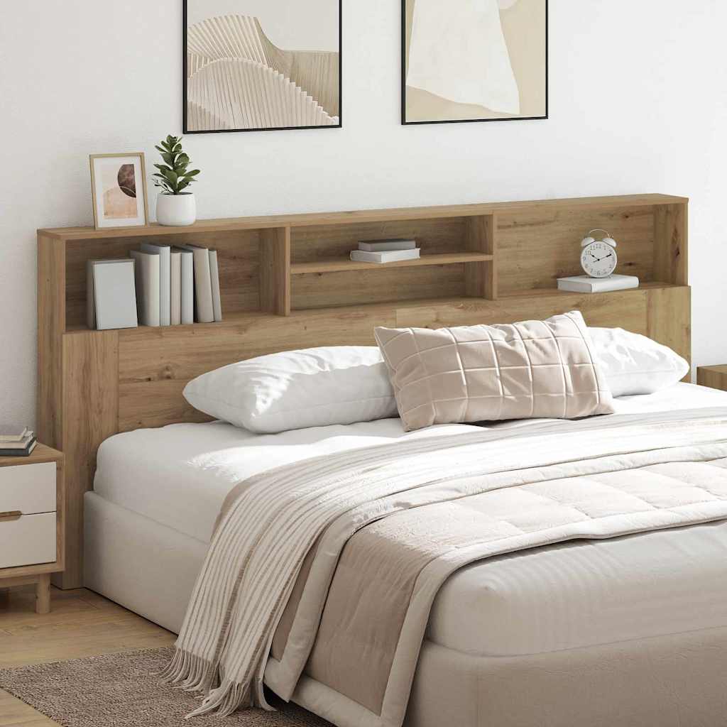 vidaXL Tablă de pat cu sertar stejar artizanal 220 x 19 x 101.5 cm