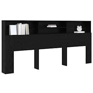 Čelo postele se skříňkou s policí Černý dub 220 x 19 x 101,5 cm - obrázek 3