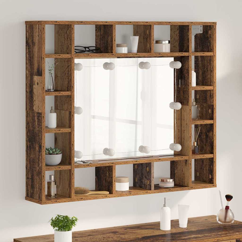 vidaXL Spiegelschrank Altholz 91 x 15 x 76.5 cm Holzwerkstoff