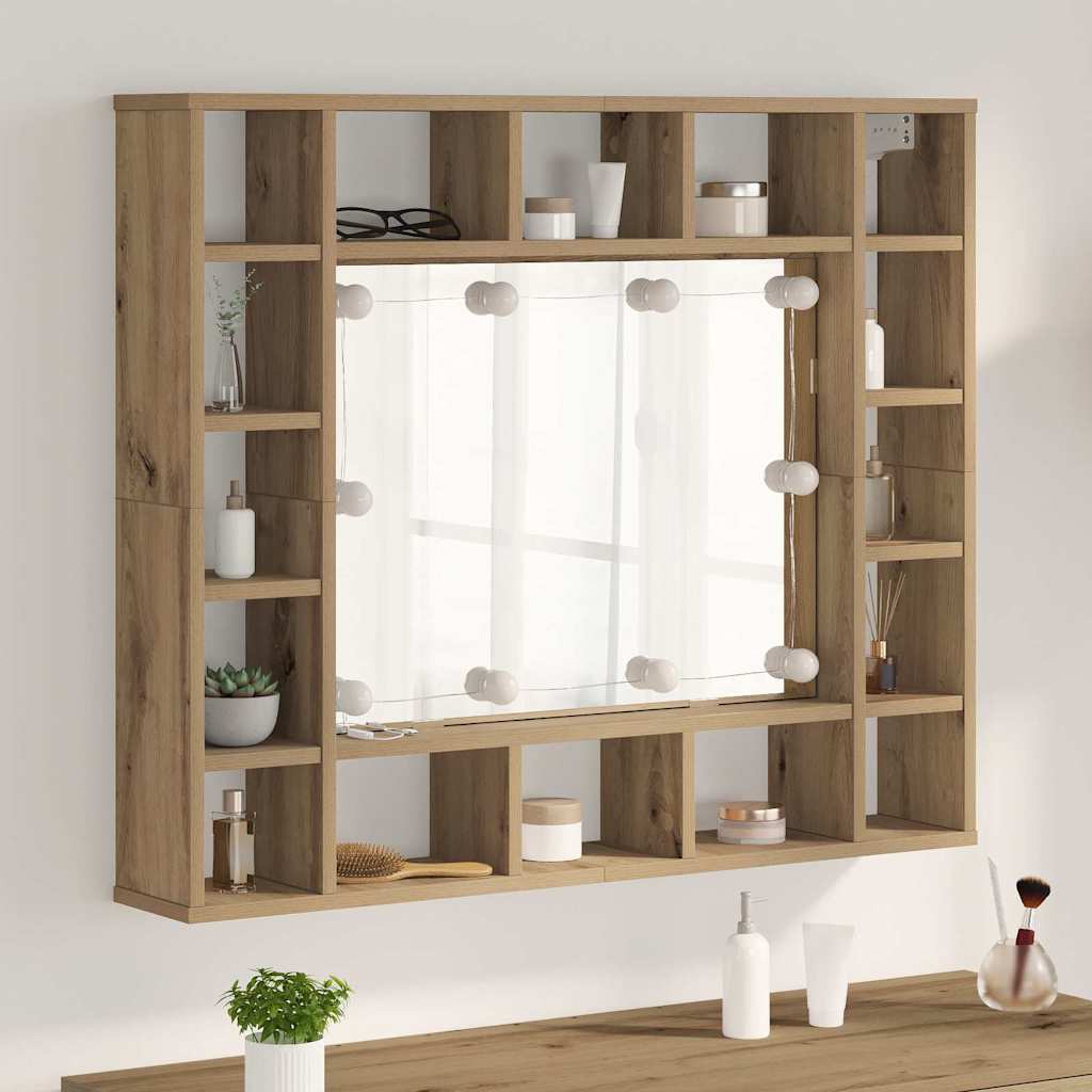 vidaXL Spiegelschrank Artisan-Eiche 91 x 15 x 76.5 cm Holzwerkstoff