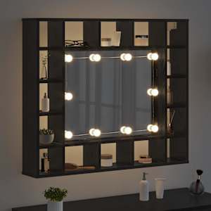 Zrcadlová skříň Černý dub 91 x 15 x 76,5 cm kompozitní dřevo - obrázek 4