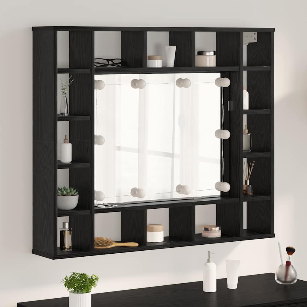 Peeglikapp Must tamm 91 x 15 x 76.5 cm Tehispuit