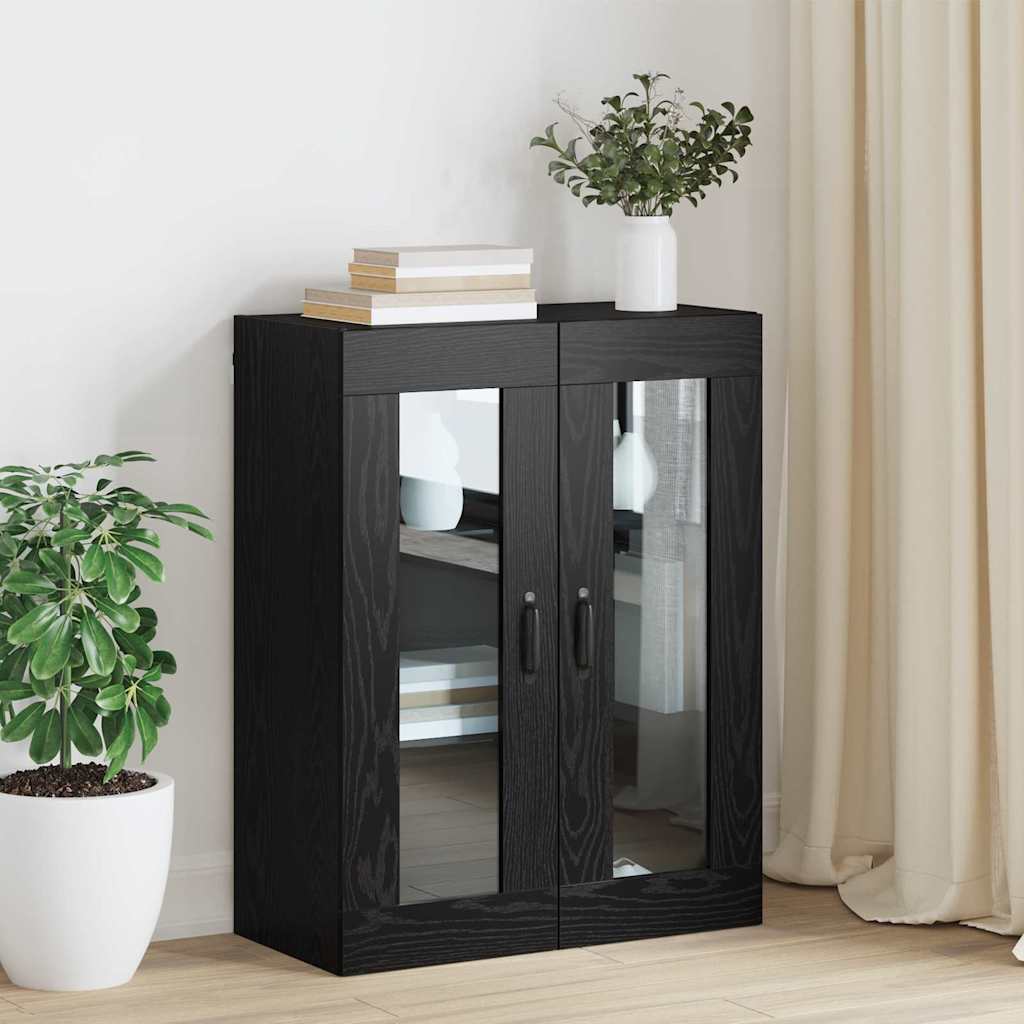 vidaXL Dulap de perete suspendat Negru 69.5 x 34 x 90 cm Lemn compozit