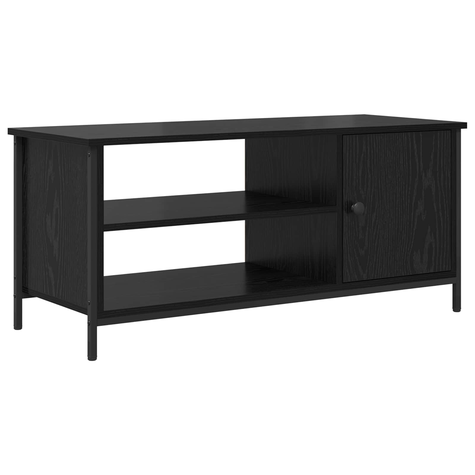 vidaXL TV-kaappi Musta tammi. 100 x 40 x 45 cm Tekninen puu