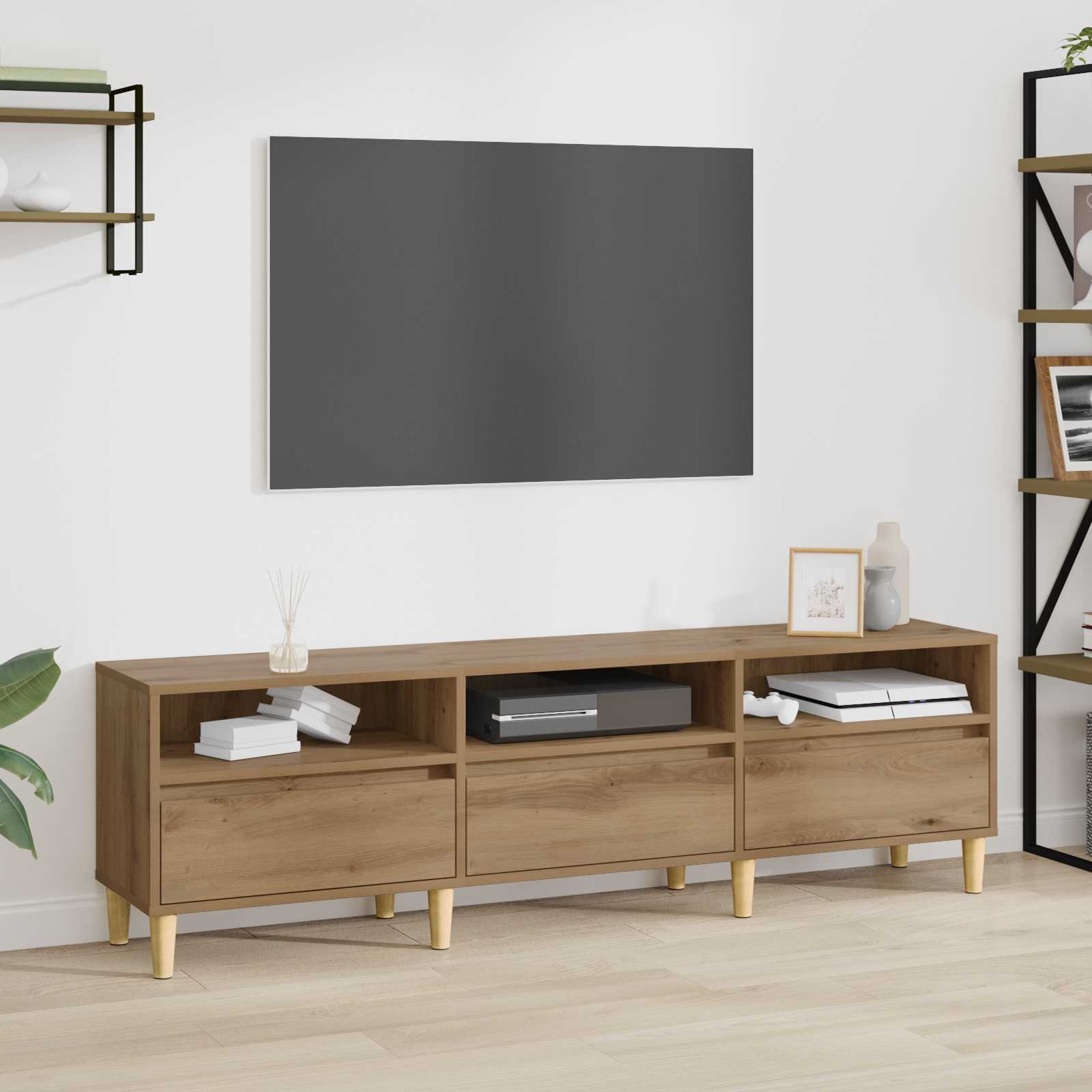 vidaXL Cabinet TV Stejar Artizanal 150 x 30 x 45 cm Lemn compozit