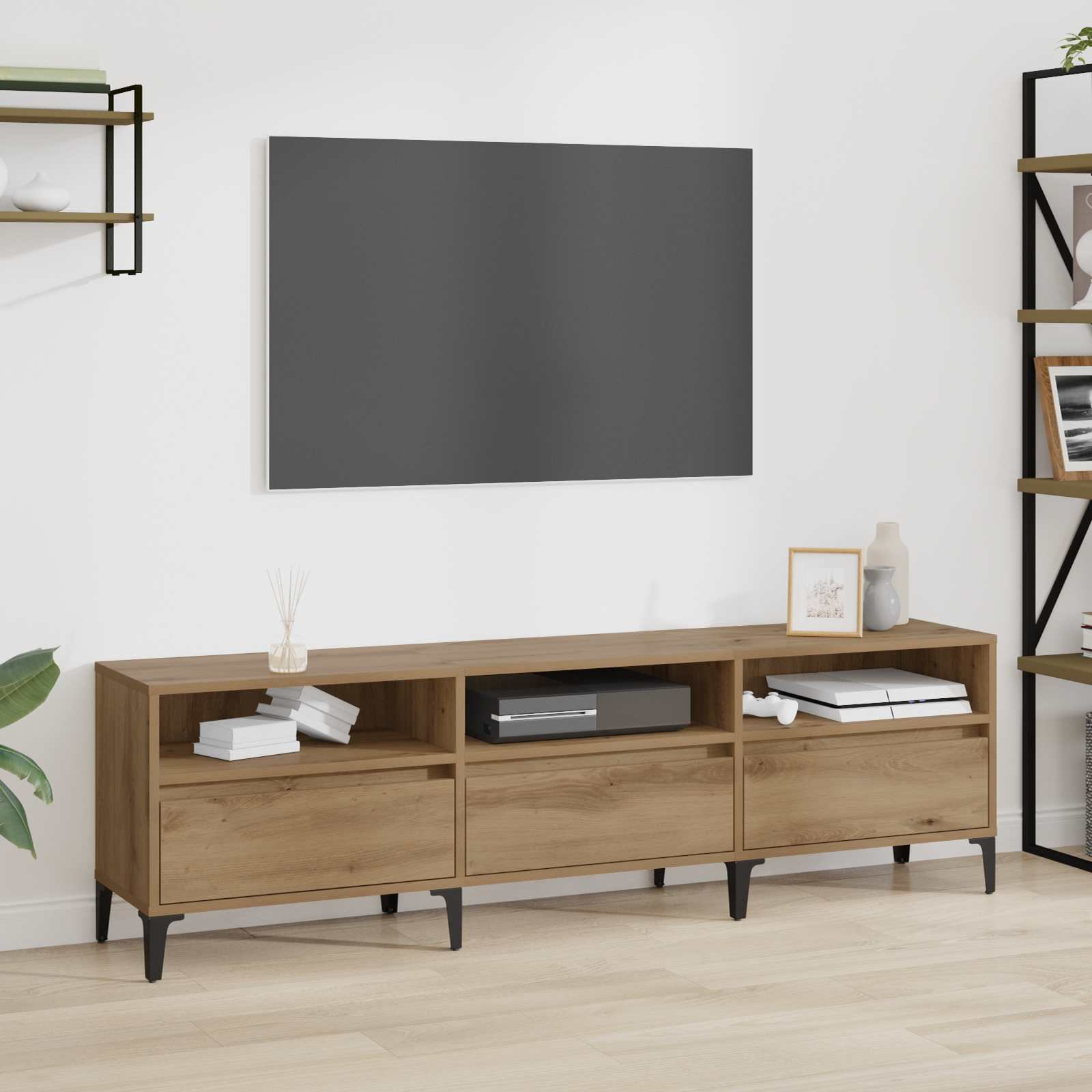 vidaXL Cabinet TV cu sertar Stejar Artizanal 150 x 30 x 45 cm