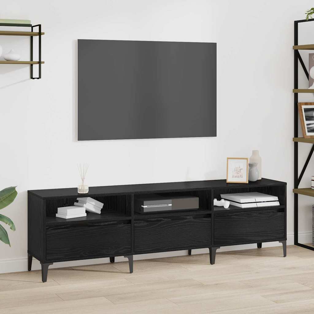 vidaXL Cabinet TV Stejar negru 150 x 30 x 44.5 cm Lemn compozit