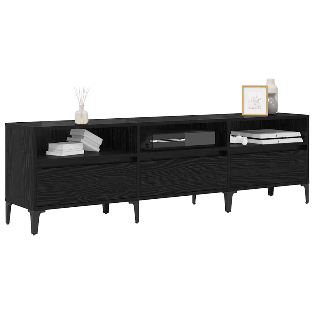 vidaXL TV-kast Zwart eiken 150 x 30 x 44.5 cm Bewerkt hout