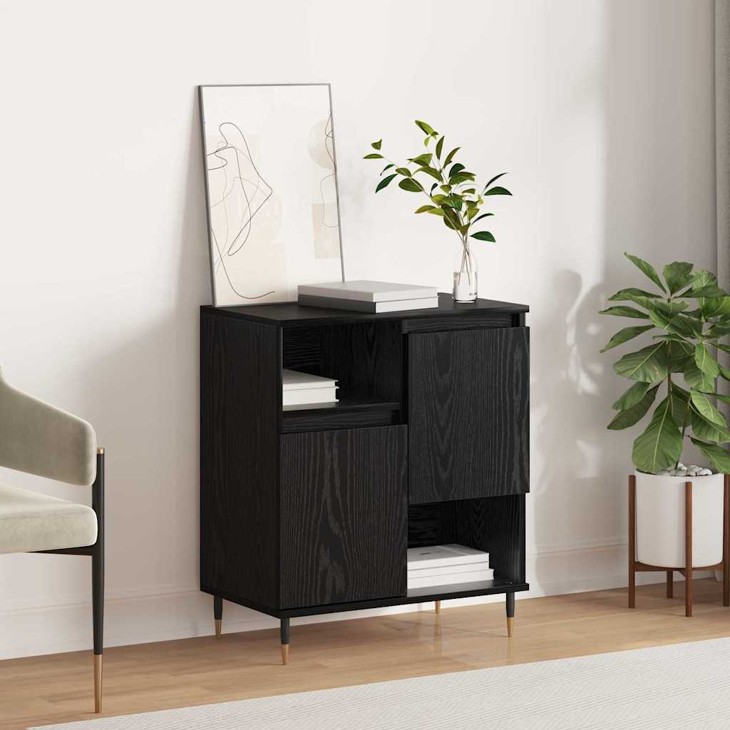 vidaXL Bufet Stejar negru 60 x 35 x 70 cm Lemn compozit