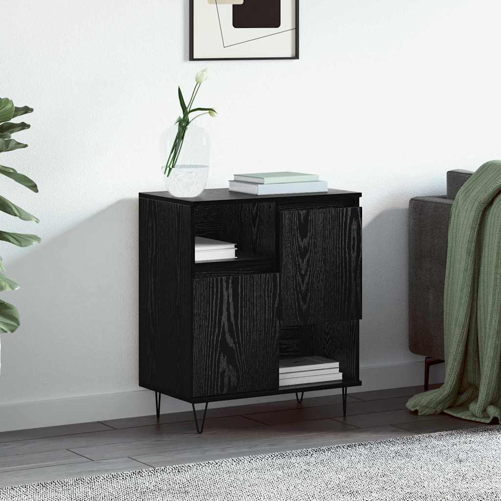 vidaXL Bufet Stejar negru 60 x 35 x 70 cm Lemn compozit