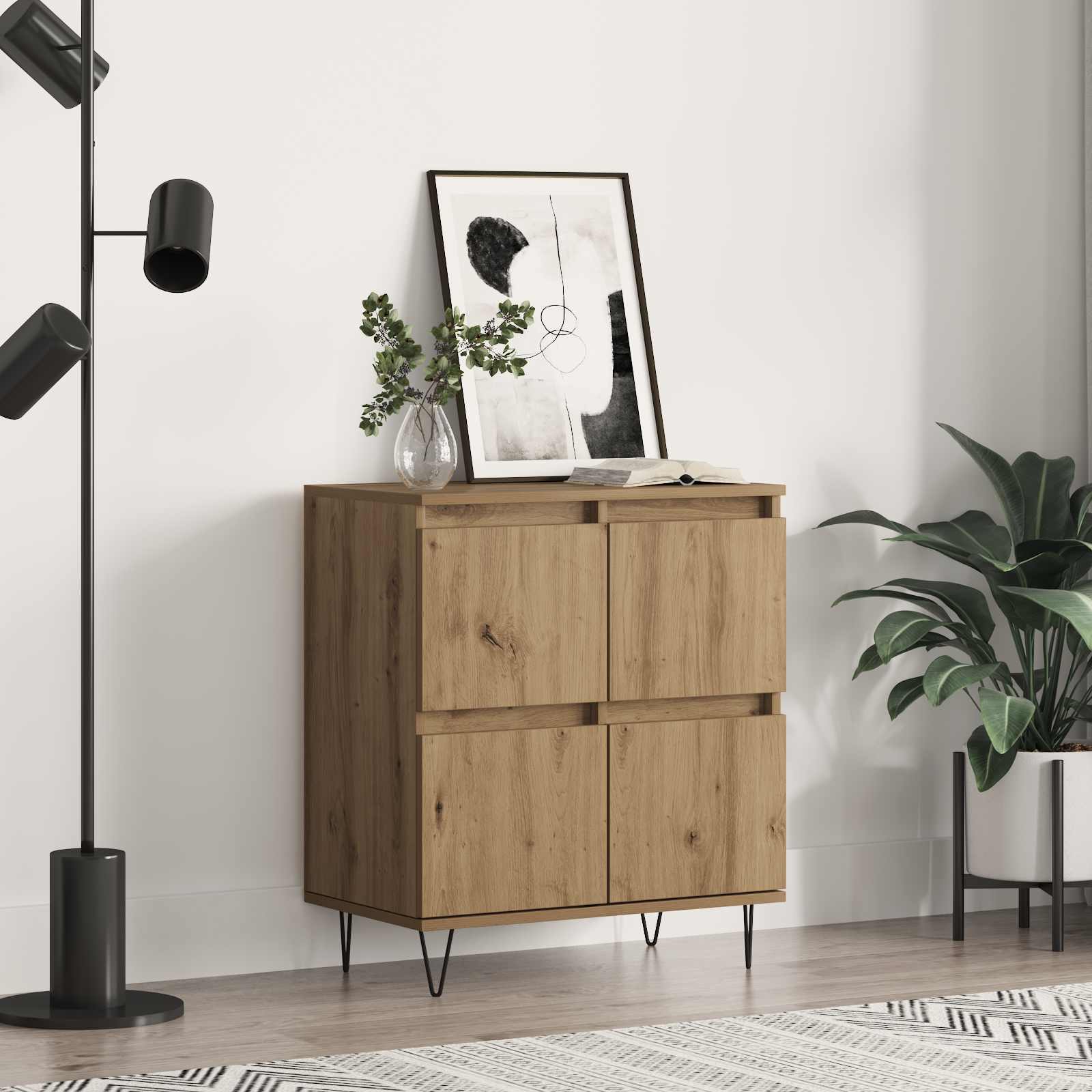 vidaXL Bufet Stejar Artizanal 60 x 35 x 70 cm