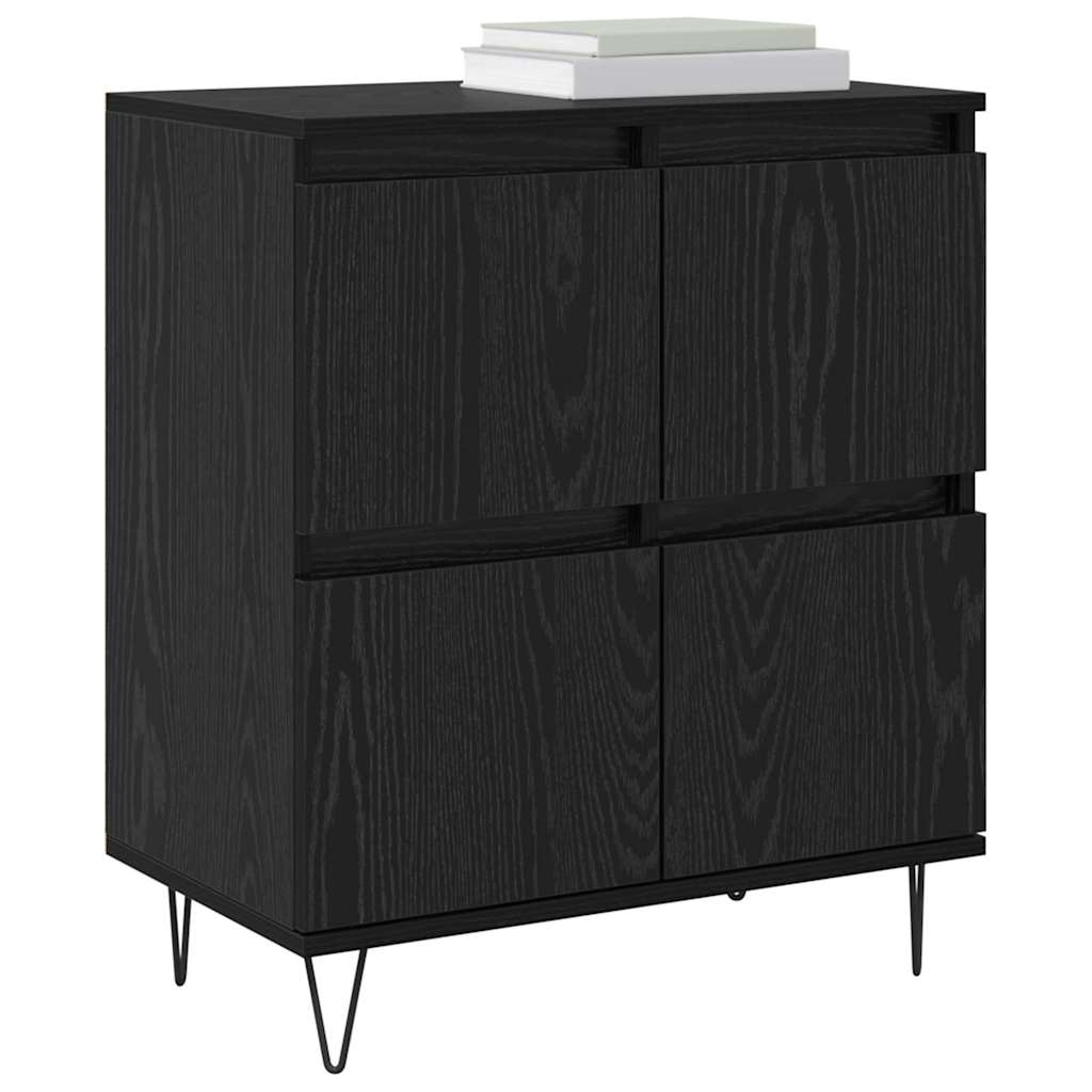 vidaXL Dressoir met opslag met de deur Zwart 60 x 35 x 70 cm Bewerkt hout
