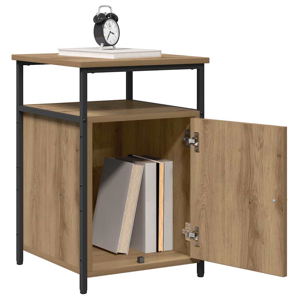 vidaXL Nachtkastje 2 pcs artisanaal eikenkleurig Bewerkt hout