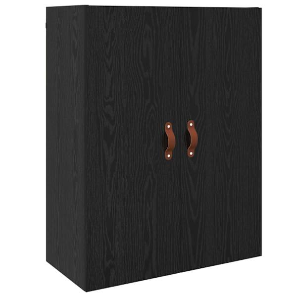vidaXL Seinekapp Must tamm 69,5 x 34 x 90 cm Tehispuit