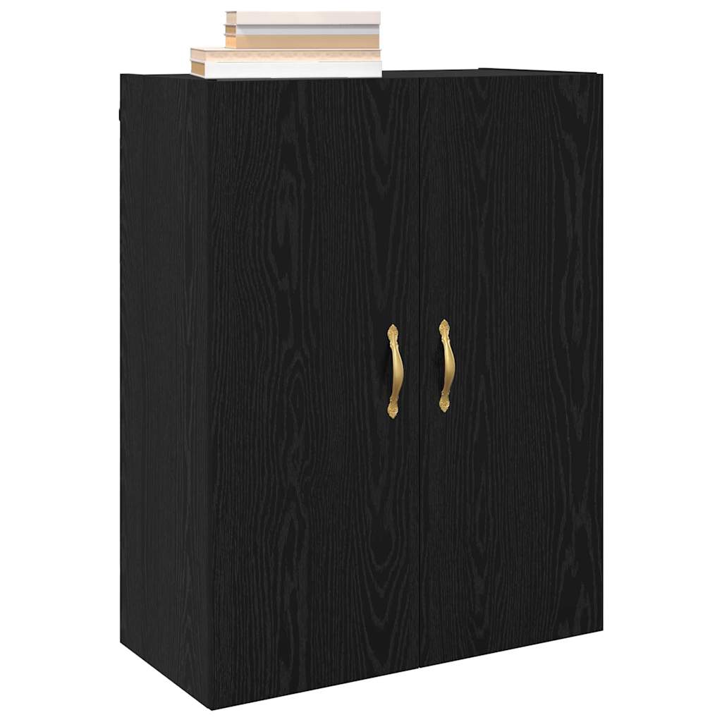 vidaXL Wandkast Zwart eiken 69.5 x 34 x 90 cm Bewerkt hout