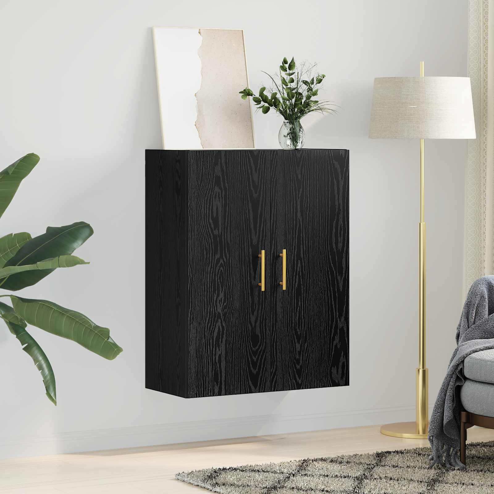 Nástěnná skříňka Černý dub 69,5 x 34 x 90 cm kompozitní dřevo - obrázek 4