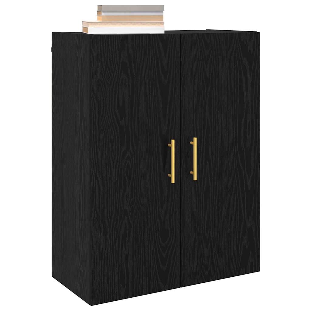 vidaXL Wandkast Wandgemonteerd Zwart 69.5 x 34 x 90 cm Bewerkt hout