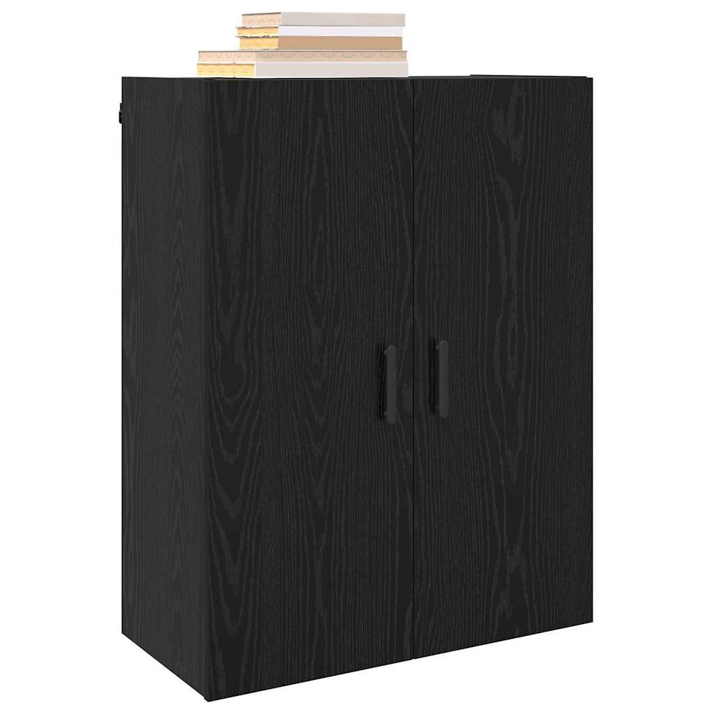 vidaXL Wandkast Zwart eiken 69.5 x 34 x 90 cm Bewerkt hout
