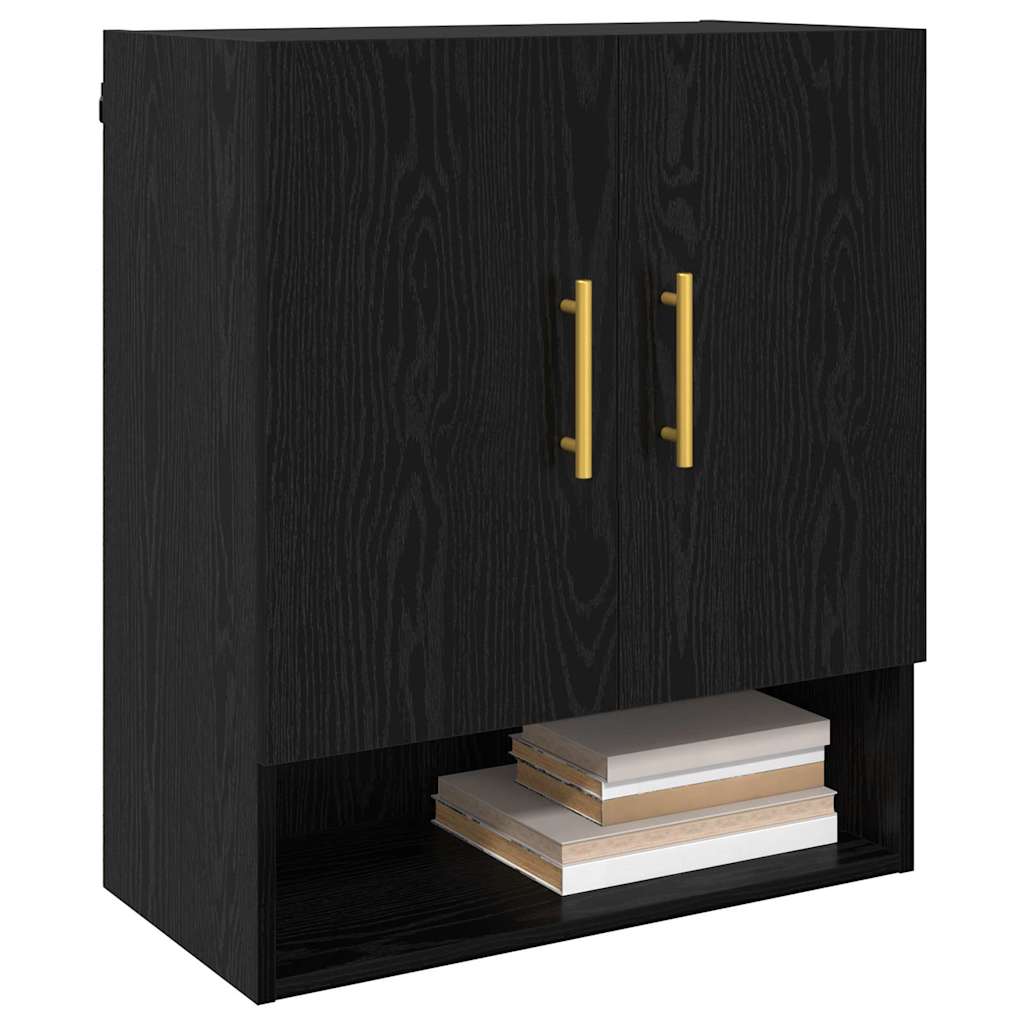 vidaXL Wandkast Zwart eiken 60 x 31 x 70 cm Bewerkt hout