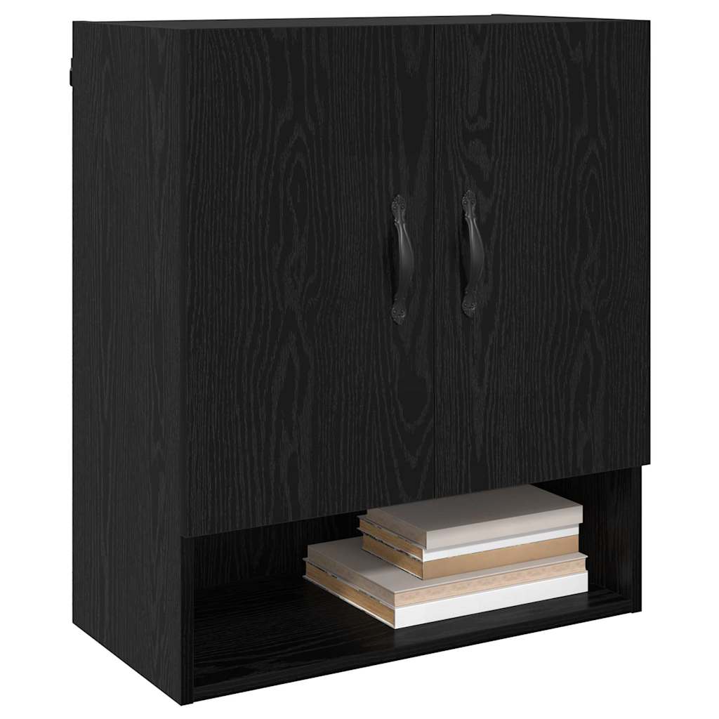 vidaXL Wandkast Zwart eiken 60 x 31 x 70 cm Bewerkt hout