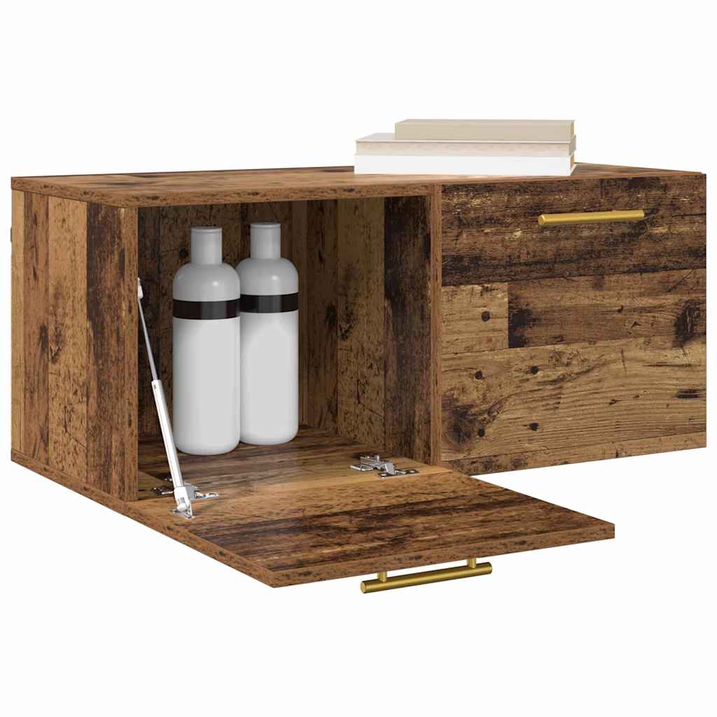 vidaXL Wandkast Wandgemonteerd Oud hout 80 x 36.5 x 35 cm Bewerkt hout