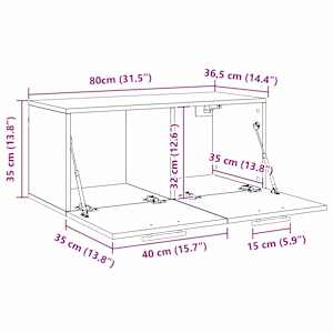 Nástěnná skříňka Staré dřevo 80 x 36.5 x 35 cm Kompozitní dřevo - obrázek 12