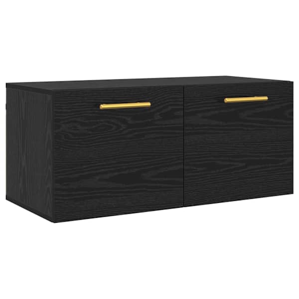 vidaXL Seinekapp 80 x 36.5 x 35 cm Tehispuit Must tamm