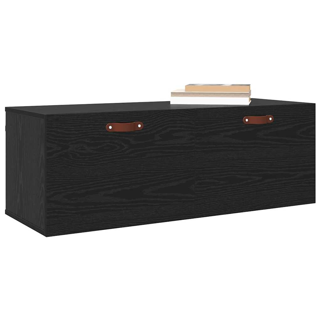 vidaXL Wandkast Zwart eiken 100 x 36.5 x 35 cm Bewerkt hout