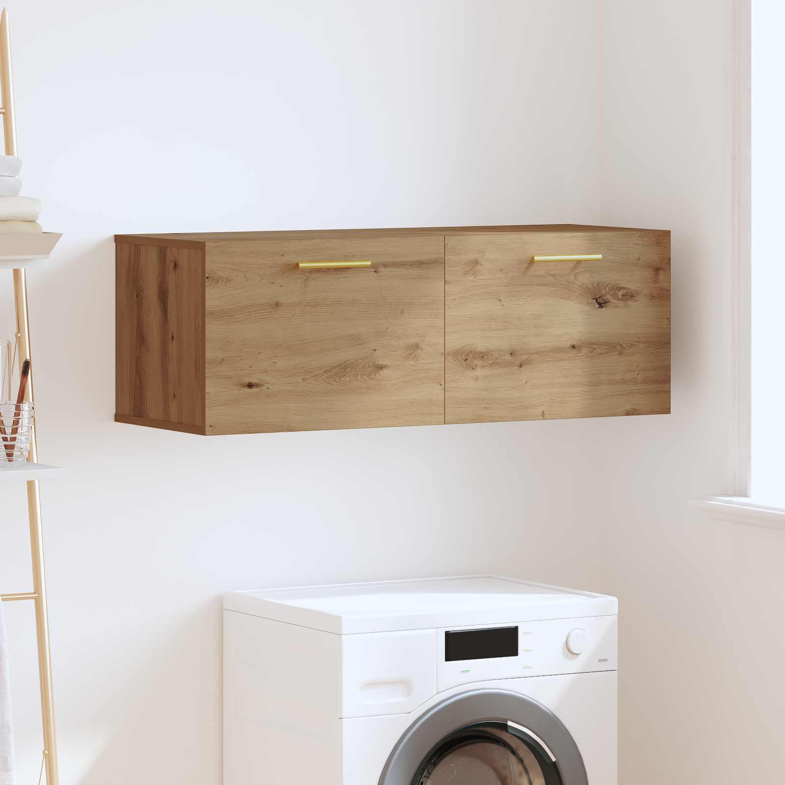 vidaXL Dulap de perete Pe perete stejar artizanal 100 x 36.5 x 35 cm