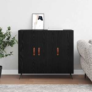 Servírovací skříň Černý dub 89,5 x 34 x 80 cm kompozitní dřevo - obrázek 4