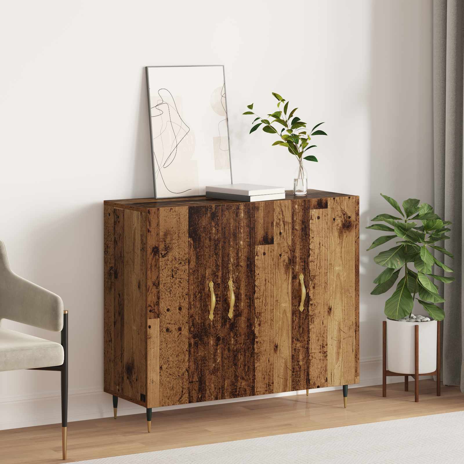 vidaXL Bufet Lemn vechi 90 x 34 x 80 cm Lemn compozit