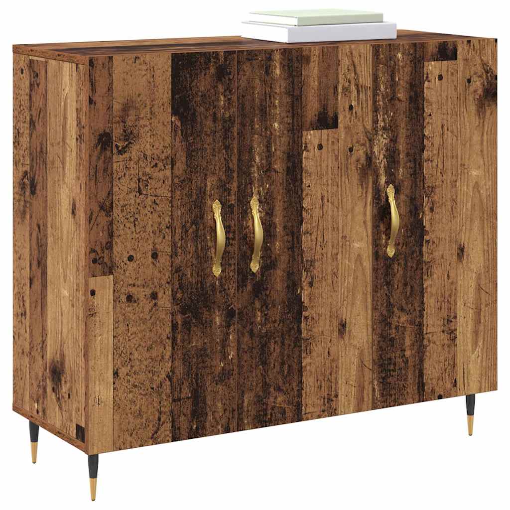 vidaXL Dressoir met opslag met de deur Bruin 90 x 34 x 80 cm Bewerkt hout