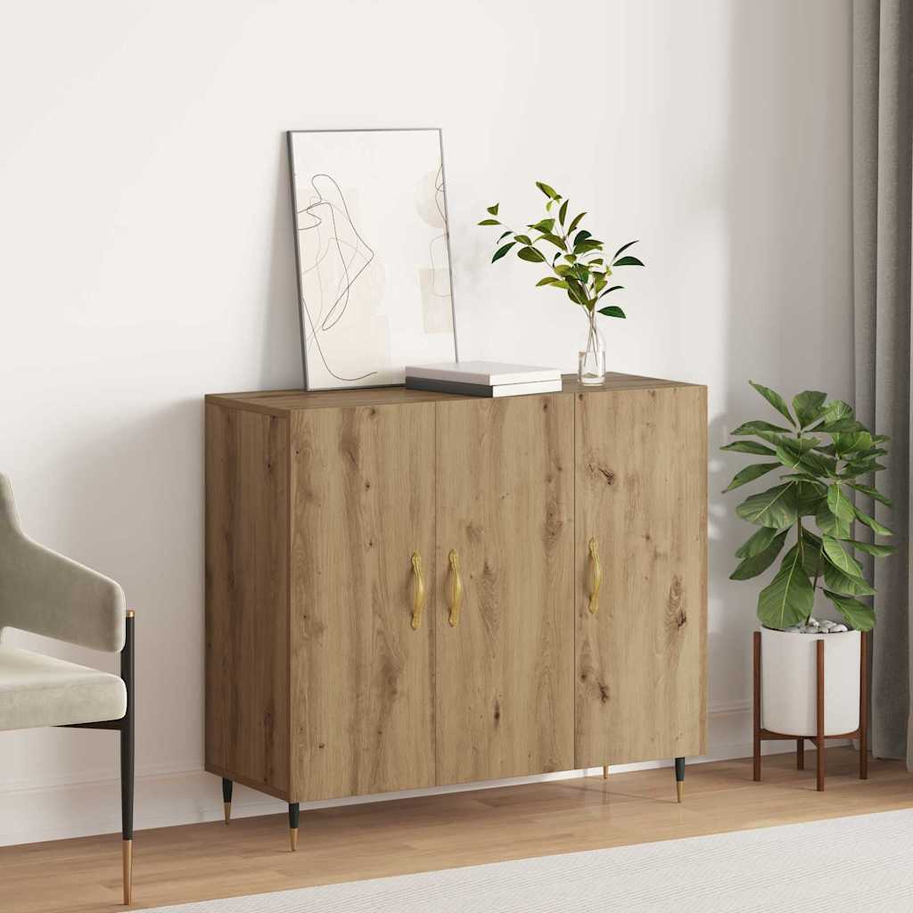vidaXL Sideboard mit Speicher mit Tür Braun 90 x 34 x 80 cm Holzwerkstoff