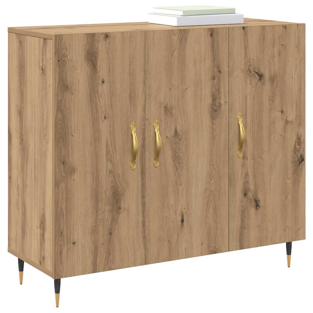vidaXL Dressoir met opslag met de deur Bruin 90 x 34 x 80 cm Bewerkt hout